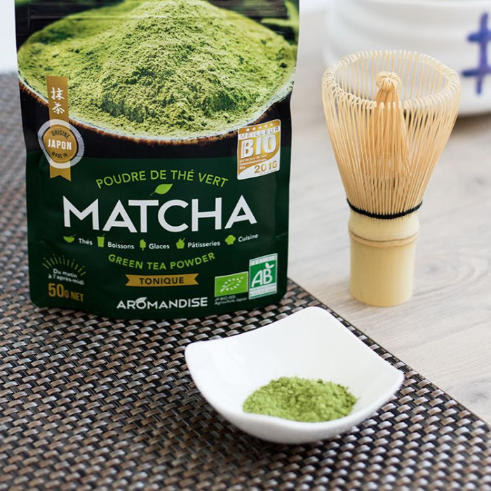 Poudre de thé vert Matcha de Uji Thés bio japonais Aromandise