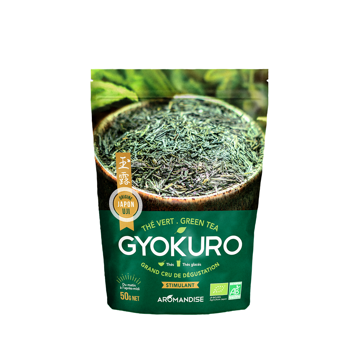 Thé vert gyokuro - Thés bio japonais - Aromandise - Packaging av