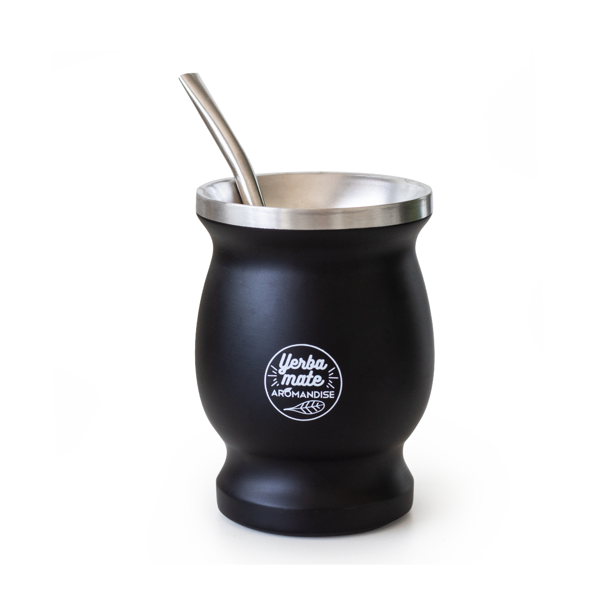 Tasse à thé Yerba Mate de 255 ml avec tasse à maté moderne en acier  inoxydable, 2 pailles Bombilla Mate, brosse de nettoyage et couvercle sans  BPA, double paroi et boissons chaudes