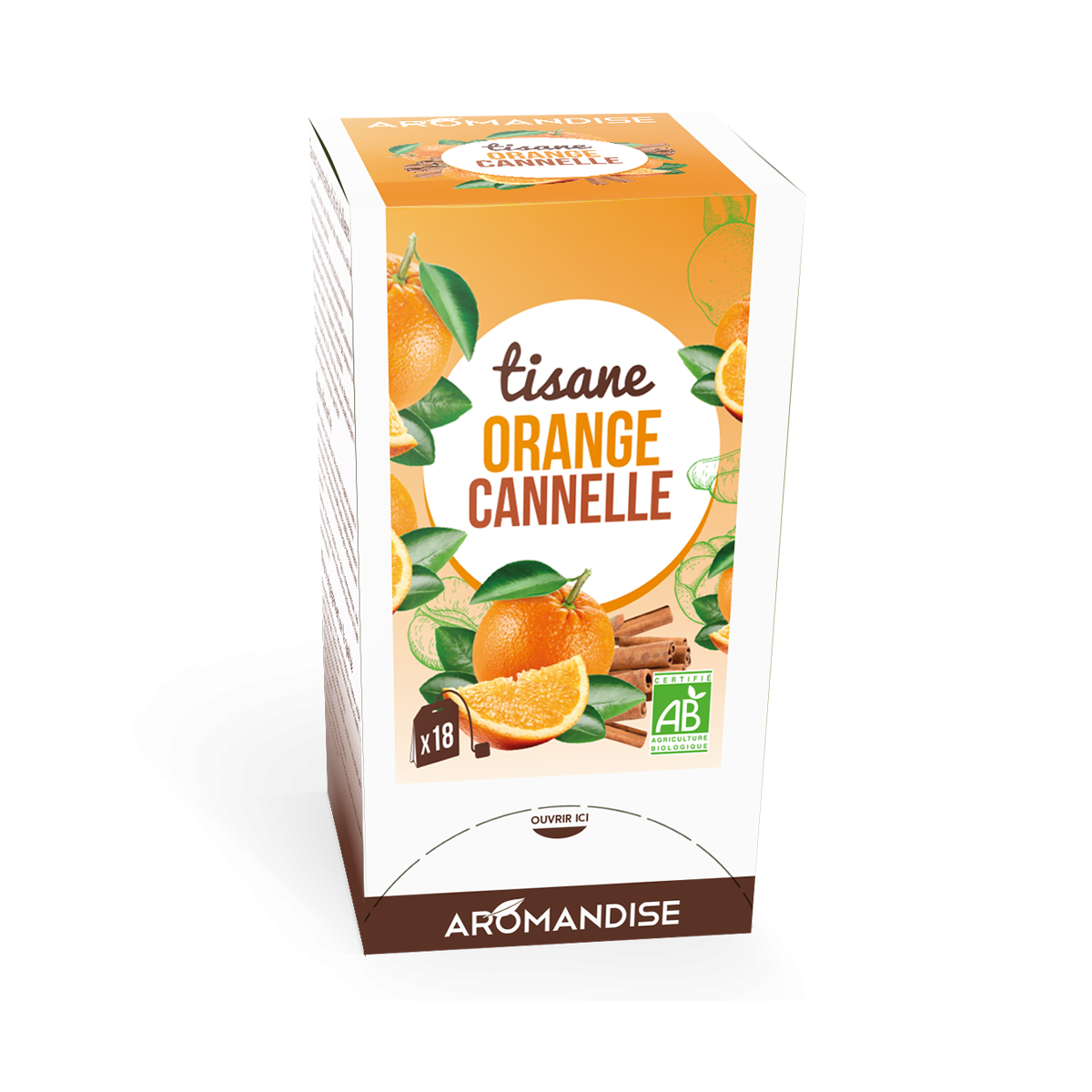 Tisane orange cannelle - Tisanes gourmandes - Aromandise - produit av