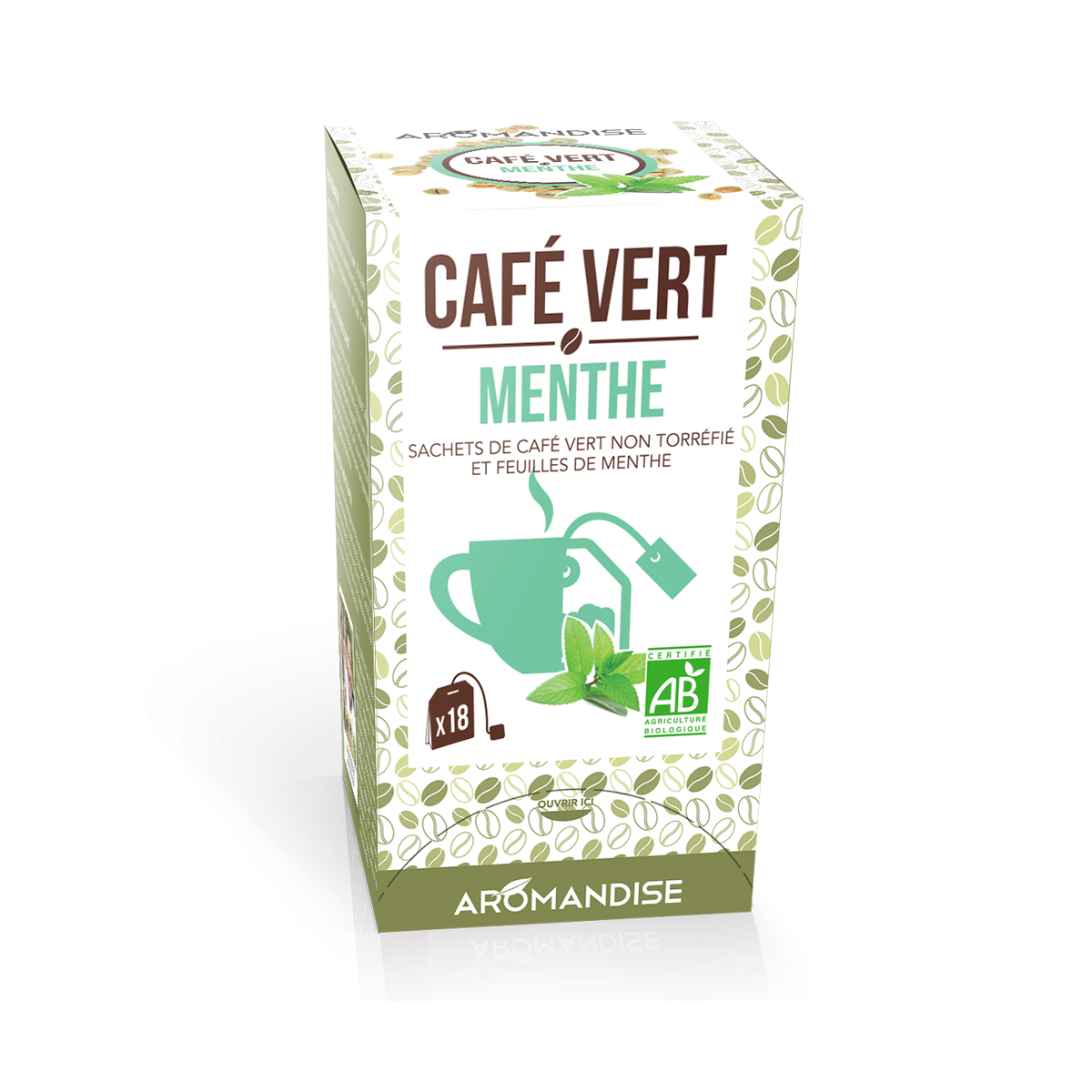 Café vert menthe - Aromandise - Packaging