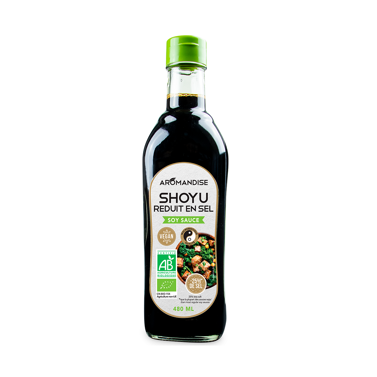 Shoyu 25% moins salé - face - Aromandise