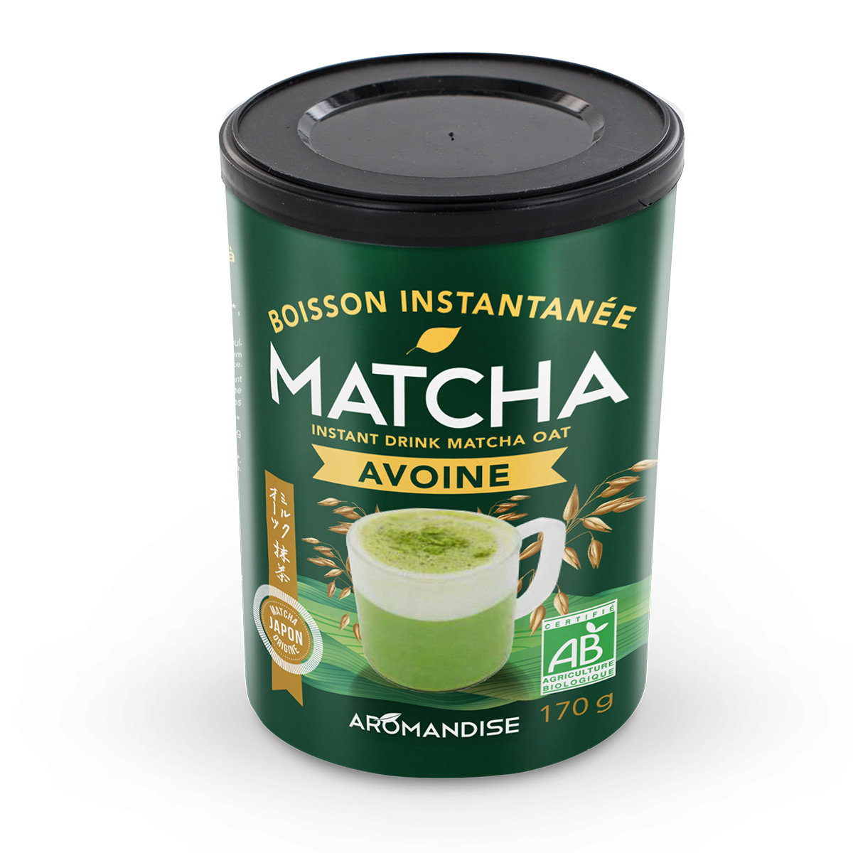 Matcha Avoine - thés bio japonais - Aromandise - face