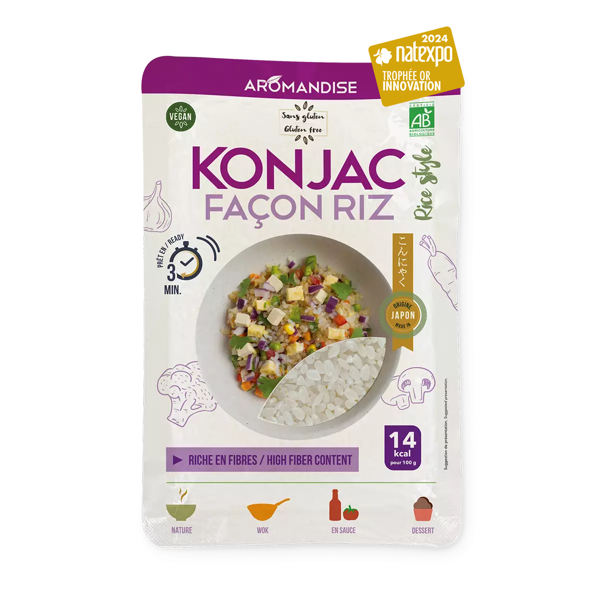 Konjac façon Riz - Epicerie - Aromandise - trophée or innovation