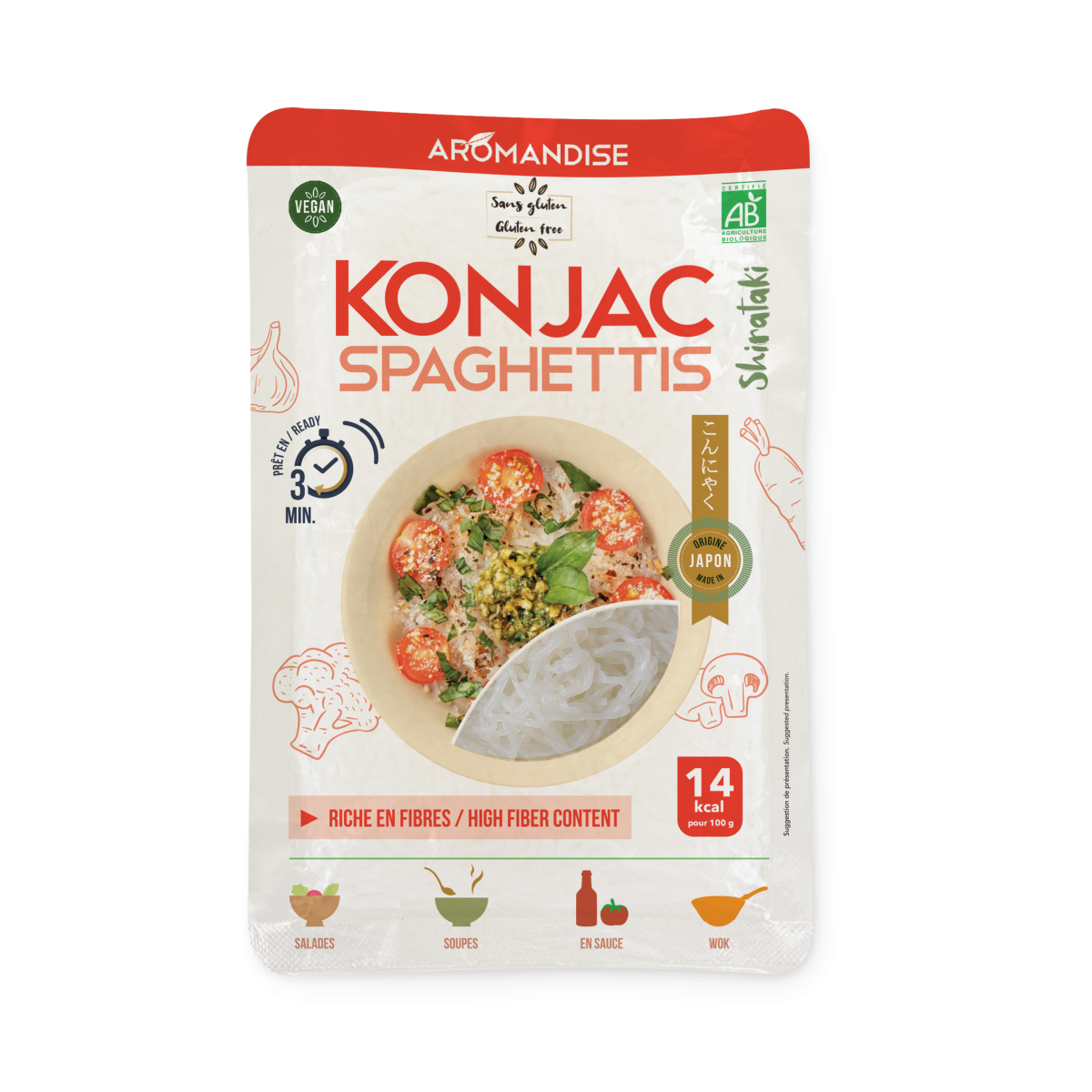 Spaghettis de Konkac - Epicerie - Aromandise - Packaging