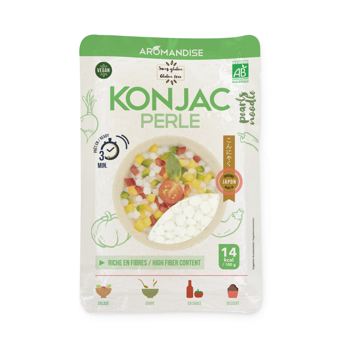 Perles de Konjac - Epicerie - Aromandise - Packaging